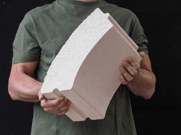 Voute réfractaire blanche 40-37x13-14 cm