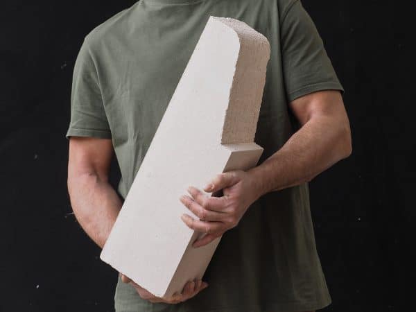 Pied droit plafond  réfractaire blanc 14x14x49 cm