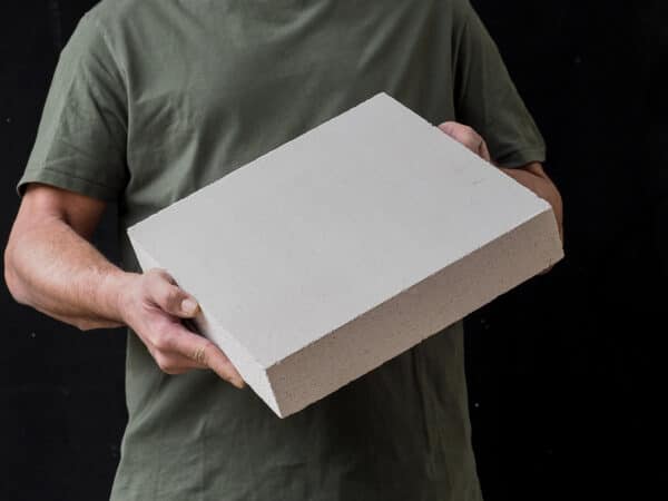 Dalle réfractaire rectifié  blanche 32x32x6 cm