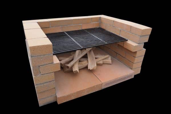 Barbecue fixe en Briques Réfractaires Kit Complet Prêt à l’Emploi avec Briques Offertes